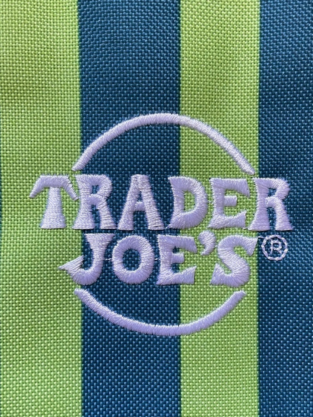 Trader Joe's Blue Green Striped Insulated Mini Tote Lunch Bag - Picture 4 of 7
